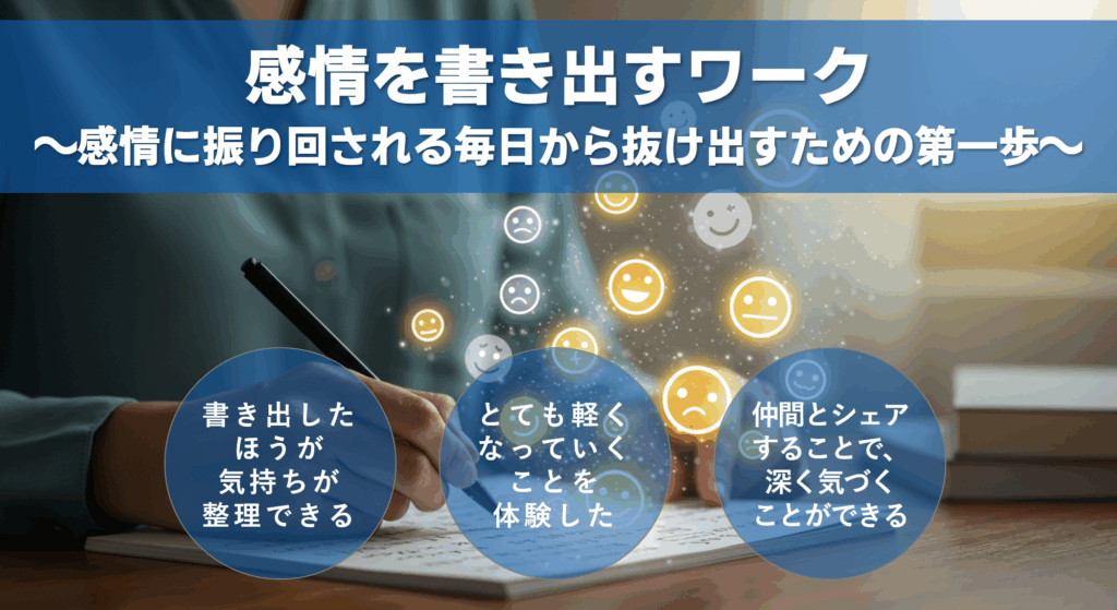 感情を書き出すワーク
感情に振り回される毎日から抜け出すための第一歩